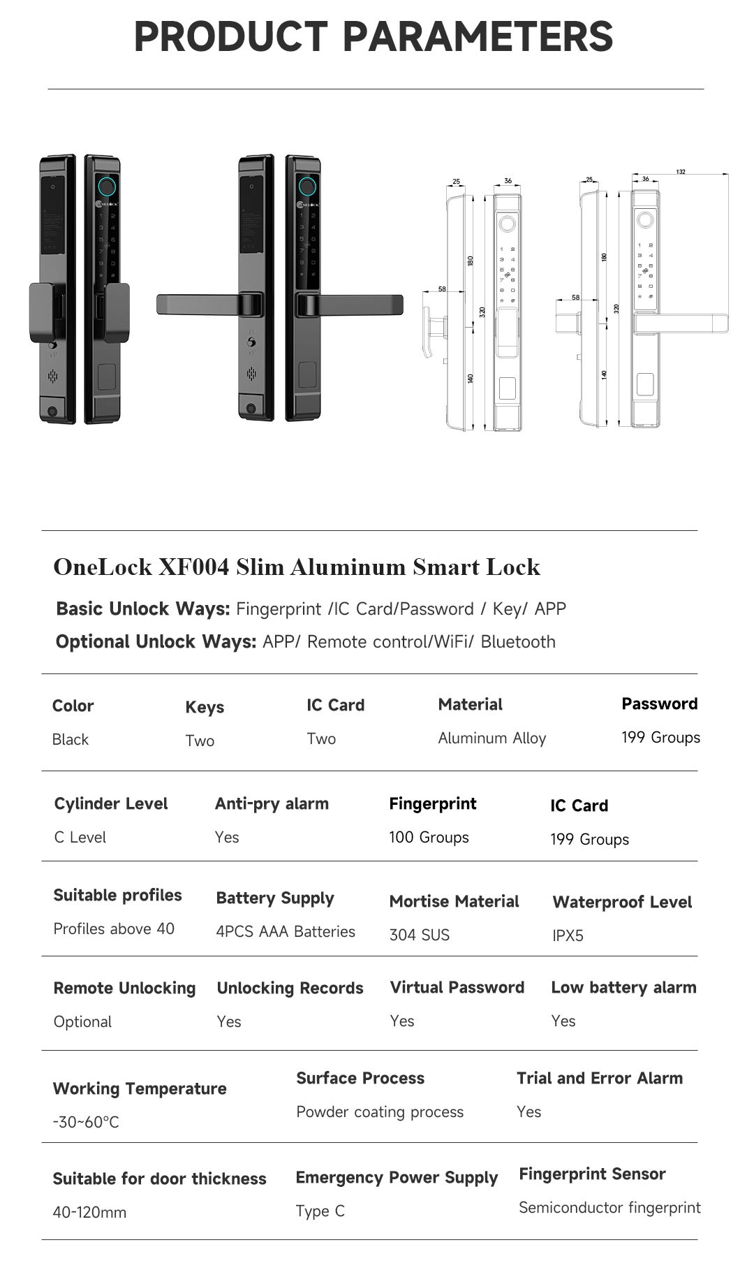 Khóa cửa vân tay OneLock XF004